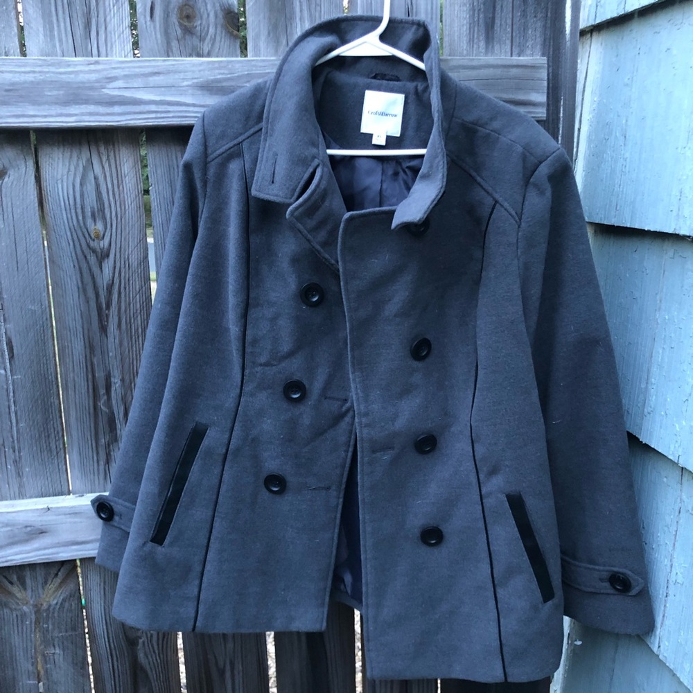 Croft and Barrow Gray Peacoat with Trim